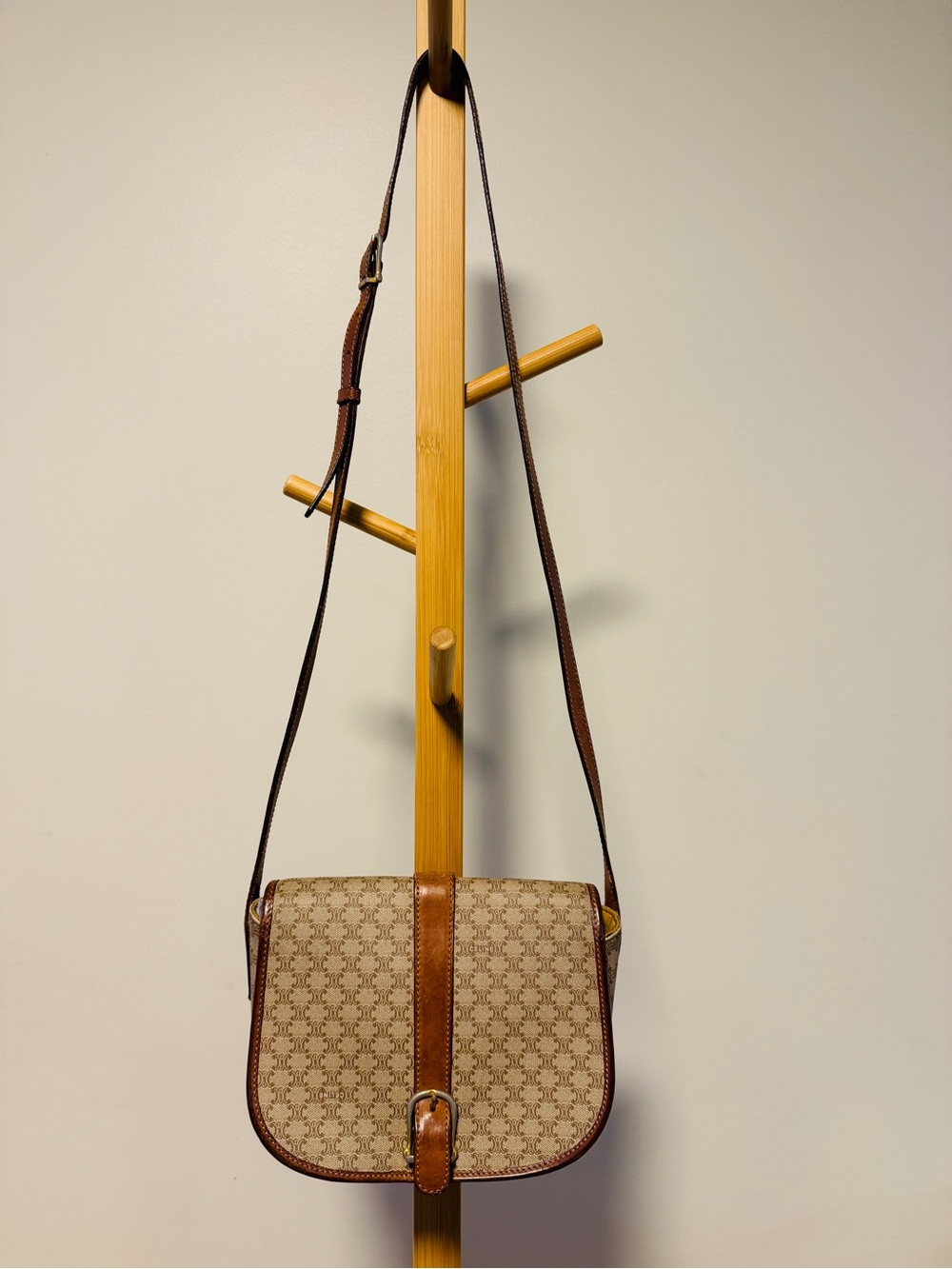 Celine Macadam Front Buckle Flap Crossbody Bag Vintage in Canvas